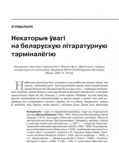 Некаторыя ўвагі на беларускую літаратурную тэрміналёгію